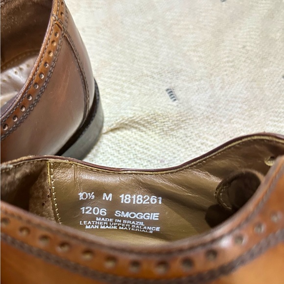 Men's G.H. Bass & Co. Tan Leather Oxford Wingtip Dress Shoes 10.5 (b6) - Picture 4 of 4